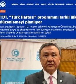 Anadolu Ajansı TDT Genel Sekreteri ile Cenevre'de düzenlenen Türk Haftası Programını görüştü